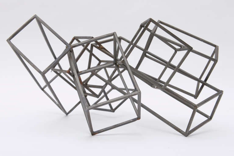 American Sol LeWitt Inspired Steel Cube Sculpture