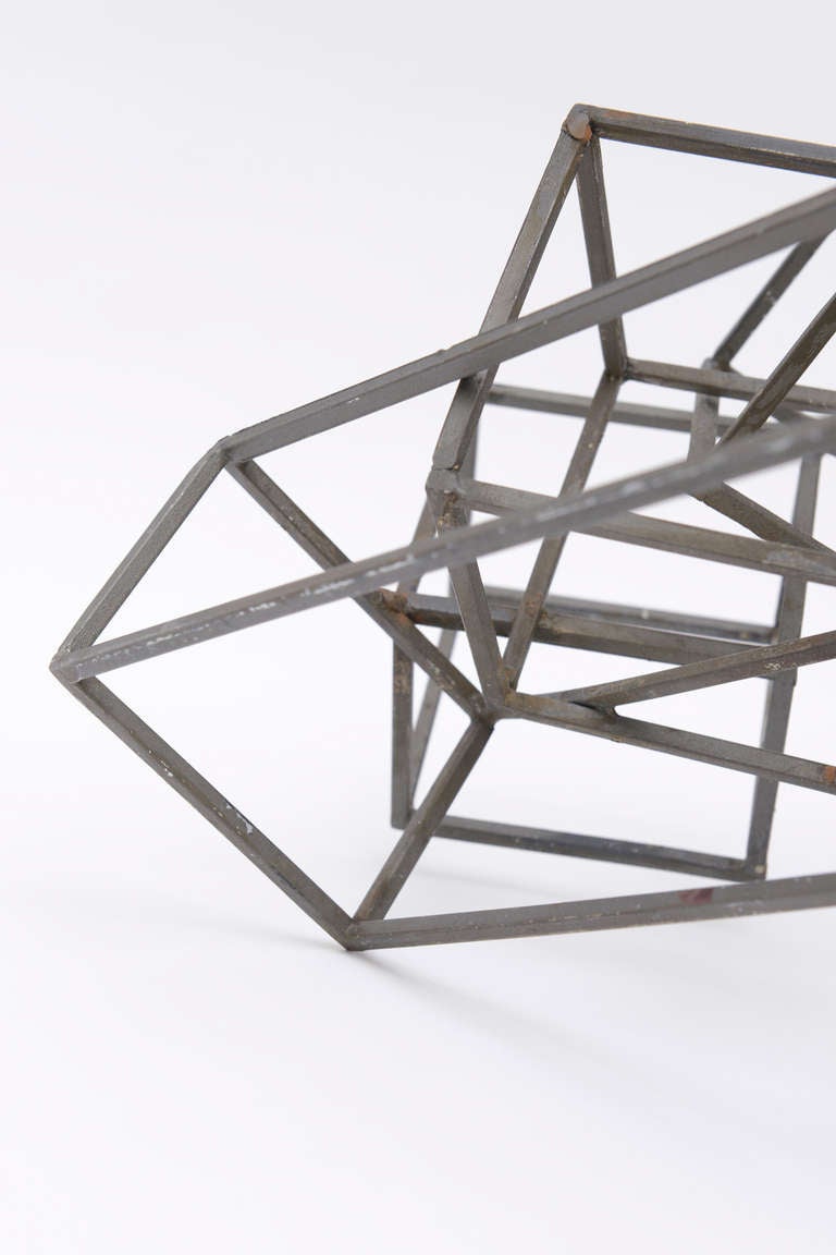 Sol LeWitt Inspired Steel Cube Sculpture In Excellent Condition In North Miami, FL