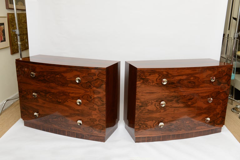 Mid-20th Century Rare Pair of Gilbert Rohde For Herman Miller Rosewood Commodes