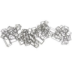 Sol Lewitt Inspired Iron Dimensional Box/Cubed Wall Sculpture