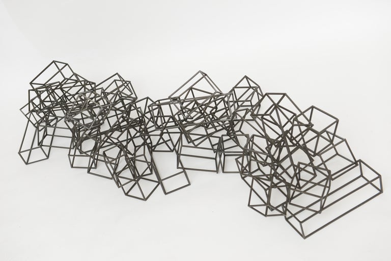 Sol Lewitt Inspired Iron Dimensional Box/Cubed Wall Sculpture 1