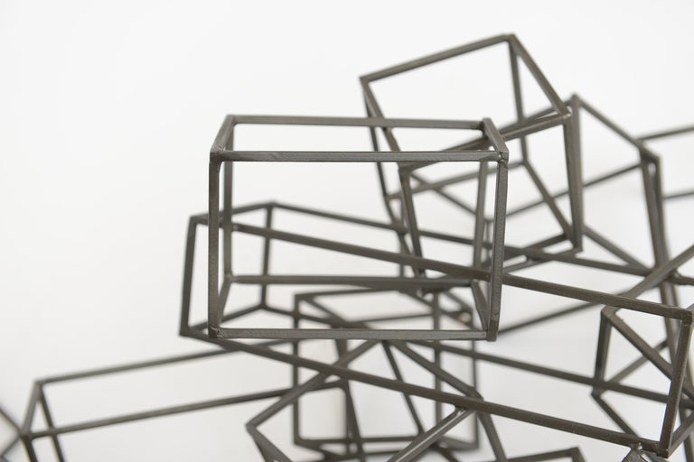 Sol Lewitt Inspired Iron Dimensional Box/Cubed Wall Sculpture 2
