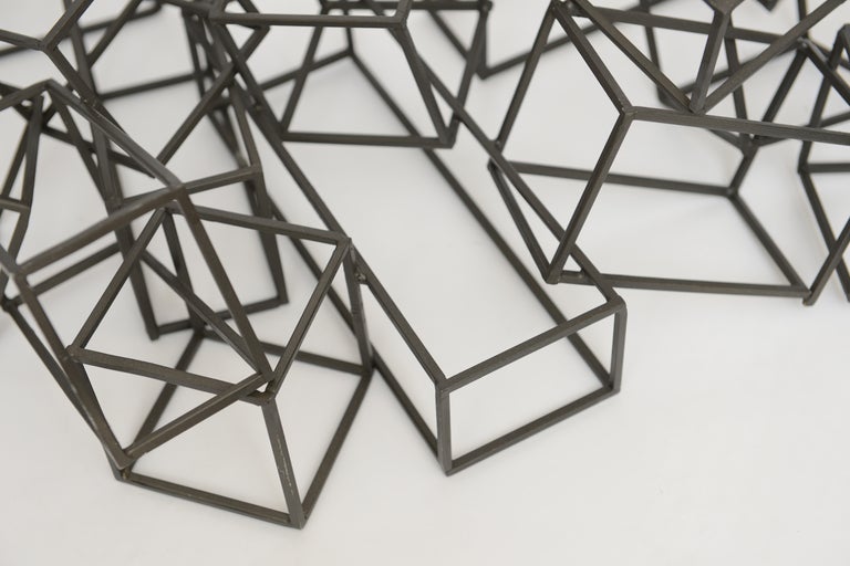 Sol Lewitt Inspired Iron Dimensional Box/Cubed Wall Sculpture 3