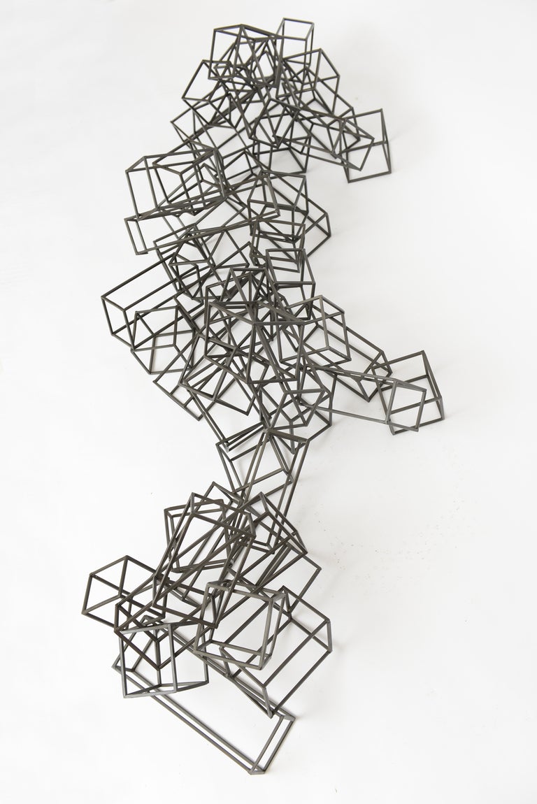 Sol Lewitt Inspired Iron Dimensional Box/Cubed Wall Sculpture 4