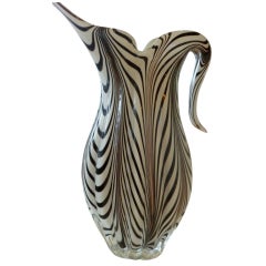 Retro Italian Murano Salviatti Glass Sommerso Vase
