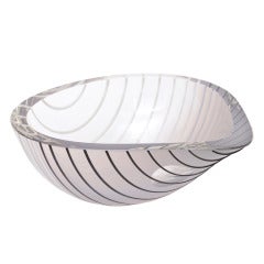 Italian Murano Sculptural Textural Glass Bowl by Livio Seguso 6