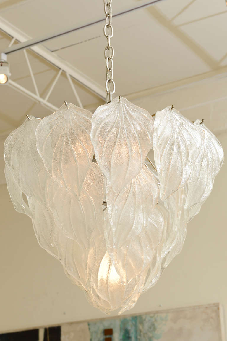 Italian Murano Glass Leaf Chandelier at 1stdibs