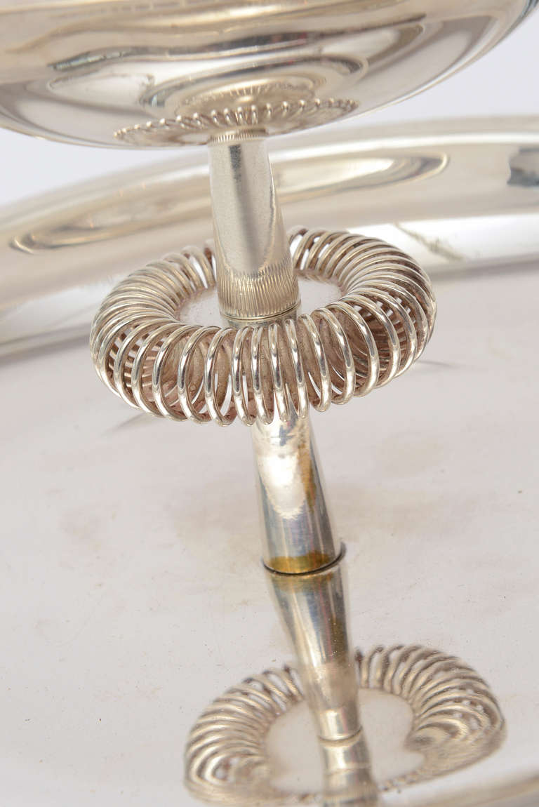 Tommi Parzinger Style Silver Plate Serving Piece Mid-Century Modern Barware en vente 2