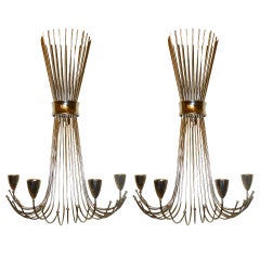 Pair of Wall Nickel Silver Candelabras/ REDUCED FINAL PRICE..