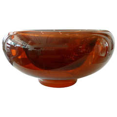 Hallmarked WMF Glass Amber  Large Bowl