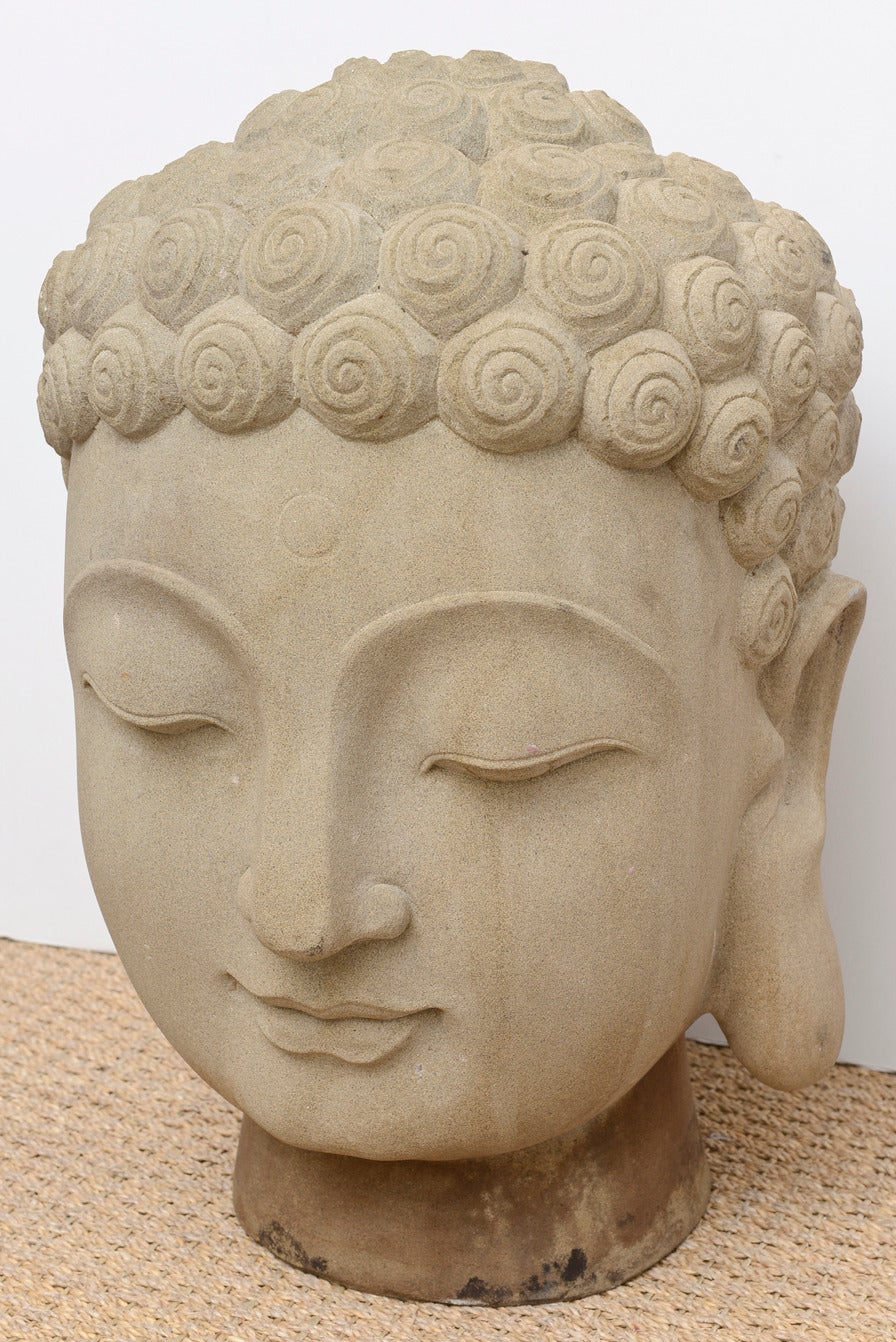 Exquisite Heavy Garden Limestone Monumental Serene Period Buddha