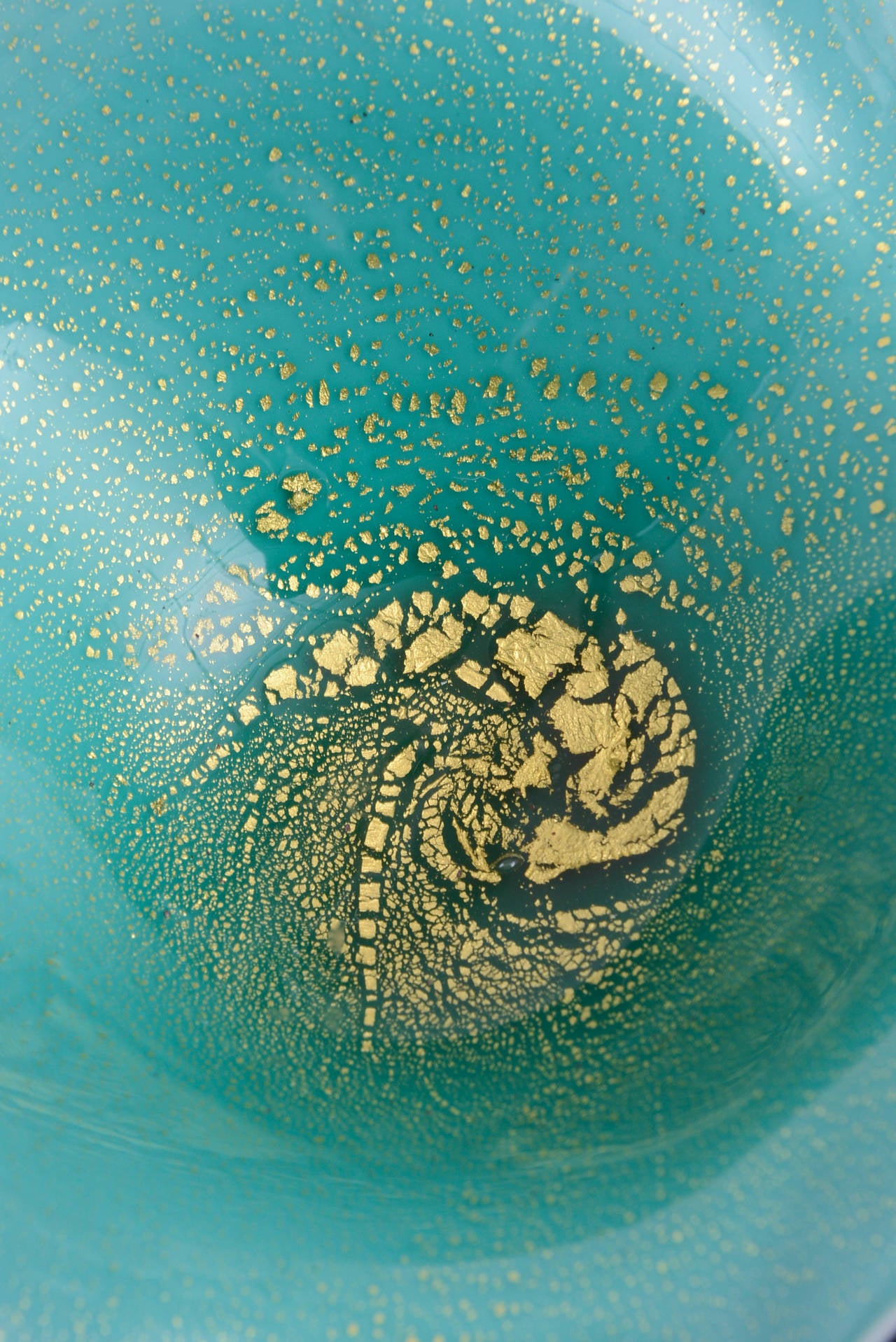 Seguso Vetri D' Arte Murano Cased Pulegoso Turquoise, White Glass Bowl Vintage en vente 1