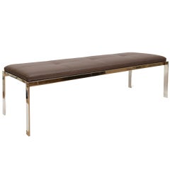 Chic Modern Stainless Steel Pace Bench with Leather Top