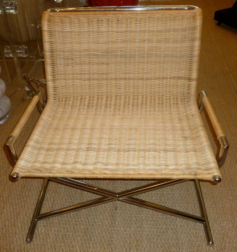 Pair of Ward Bennett Sled Chairs