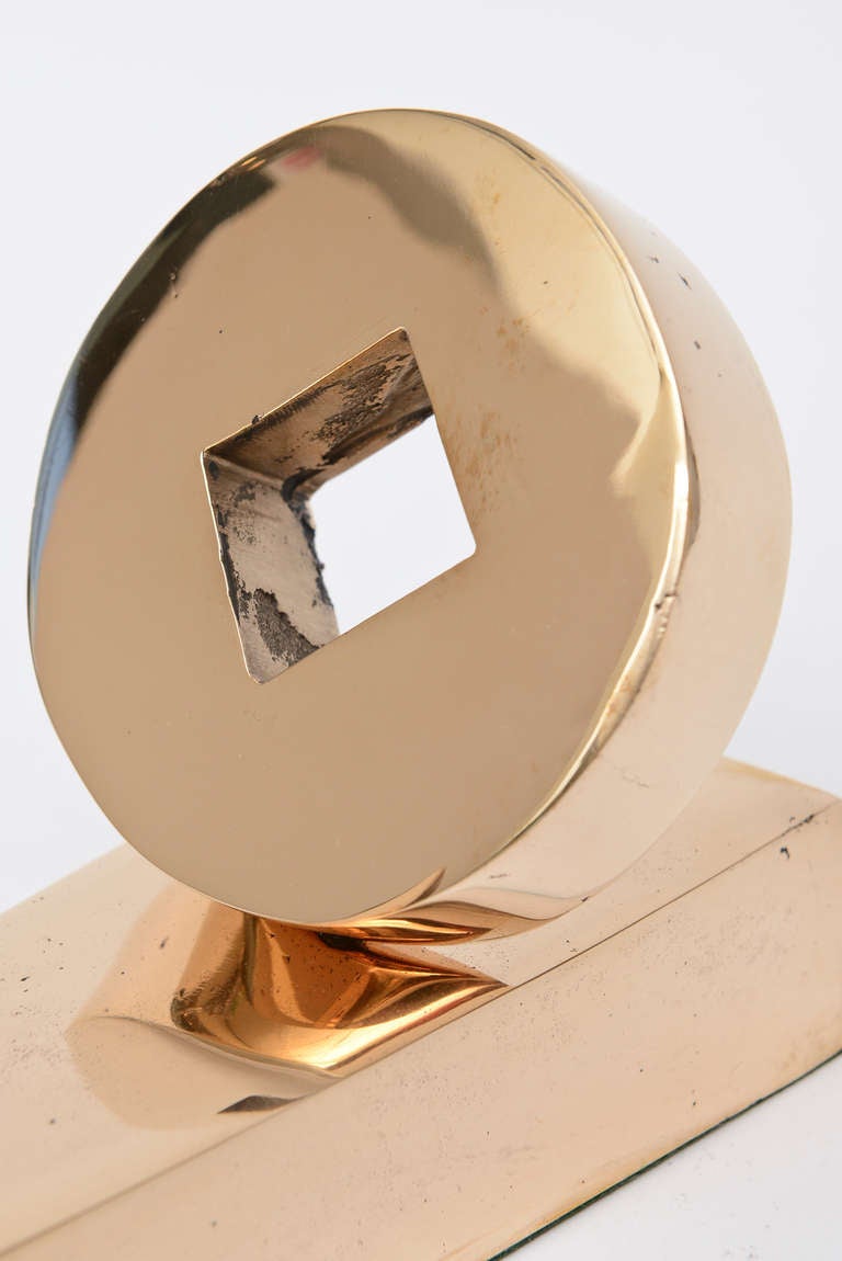 Bronze Jean Arp Style Abstract Cast Sculpture Vintage In Good Condition For Sale In North Miami, FL