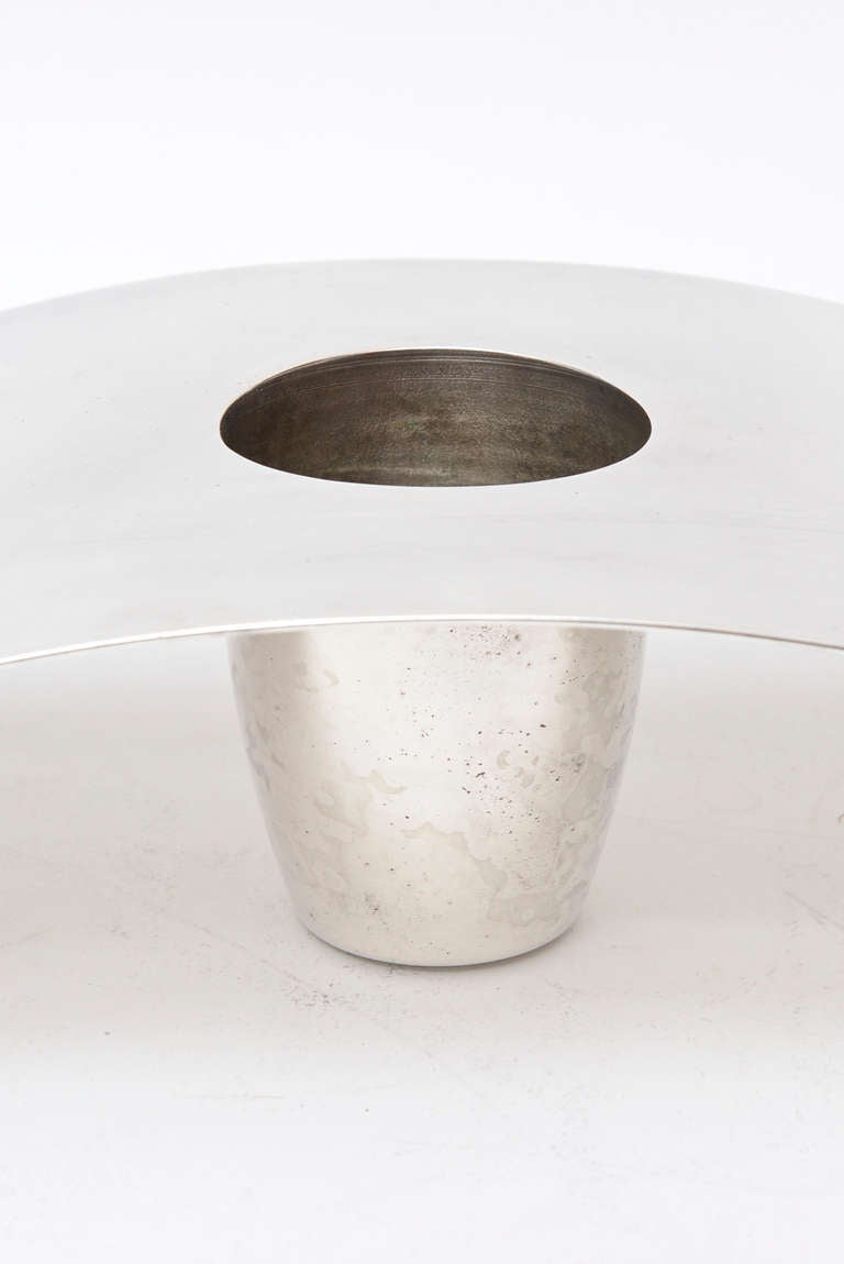 Lino Sabattini Cormorana Silber Platte skulpturalen Modernist Vase oder Leuchter im Zustand „Gut“ im Angebot in North Miami, FL