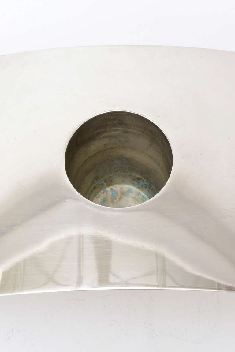 Lino Sabattini Cormorana Silber Platte skulpturalen Modernist Vase oder Leuchter (20. Jahrhundert) im Angebot