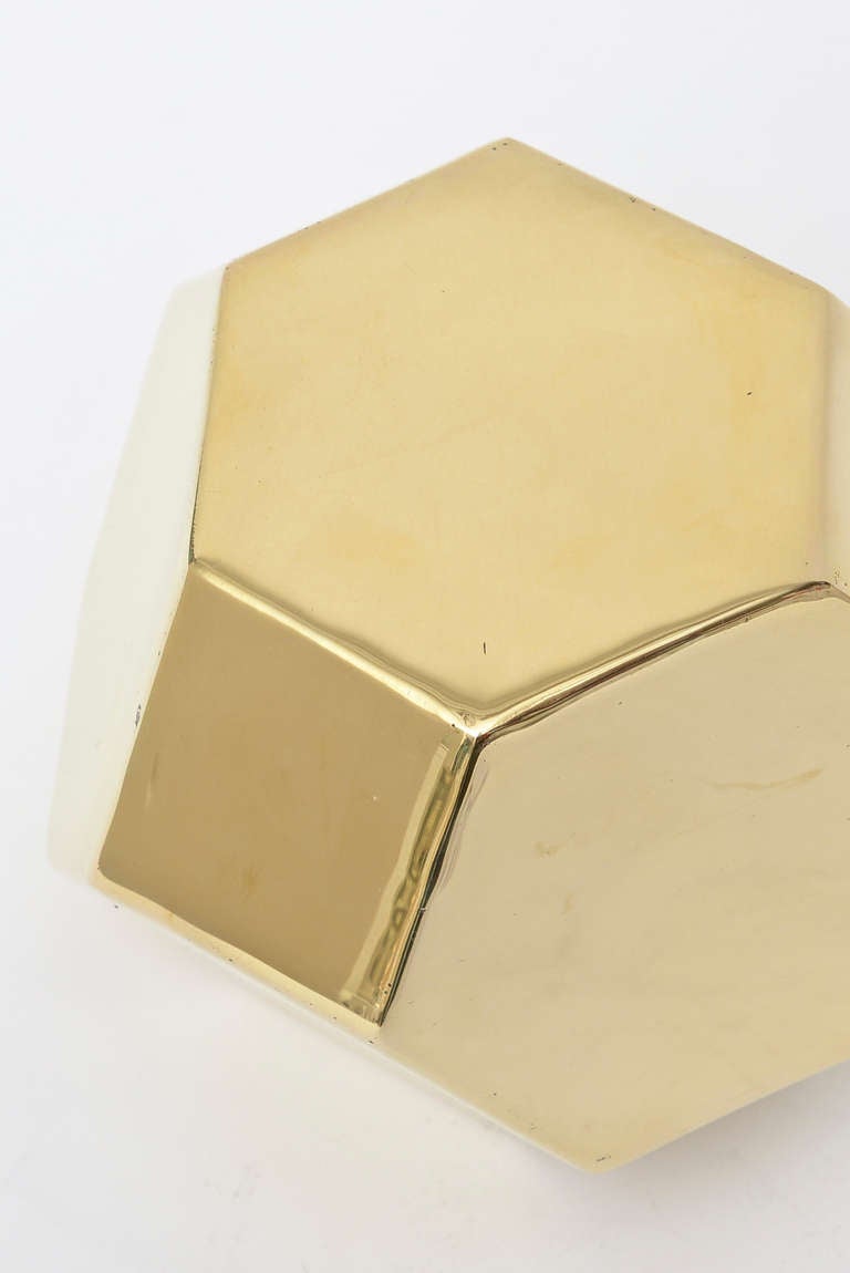 French Polished Brass Dodecahedron Sculpture 2