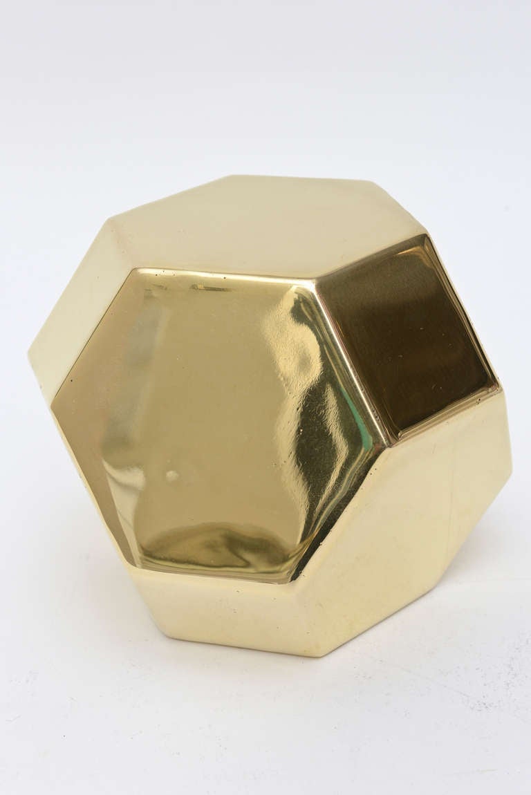 French Polished Brass Dodecahedron Sculpture 5