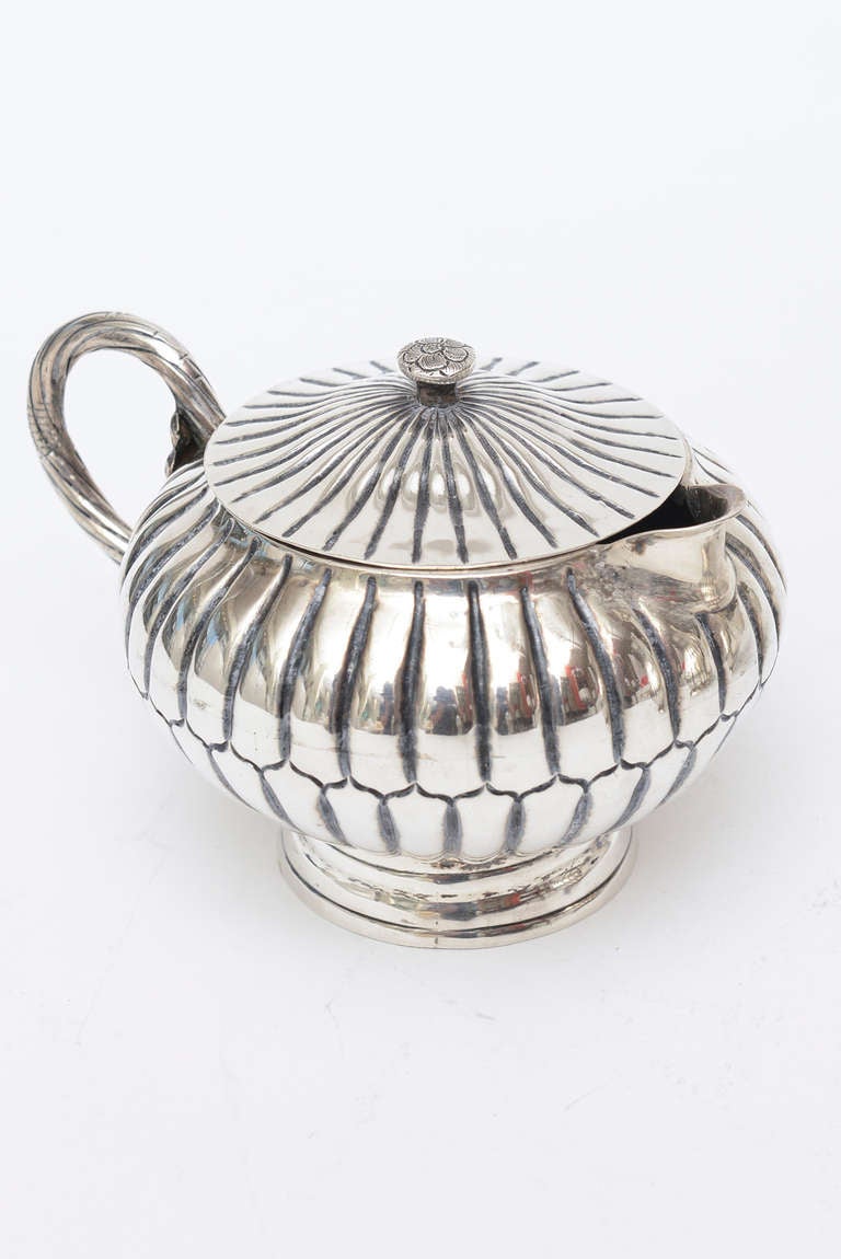 Servicio de té y café Sanborn de plata de ley Moderna de mediados de siglo Plata esterlina en venta