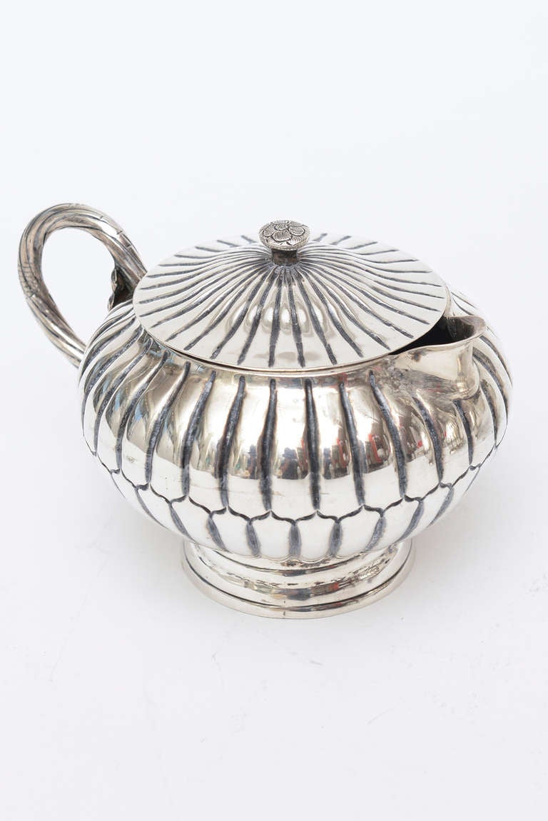 Sterling Silver Sanborn Tea and Coffee Service Mid-Century Modern For Sale 2