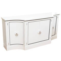 Grosfeld House Hollywood White Lacquered and Nickel Silver Cabinet or Buffet 12