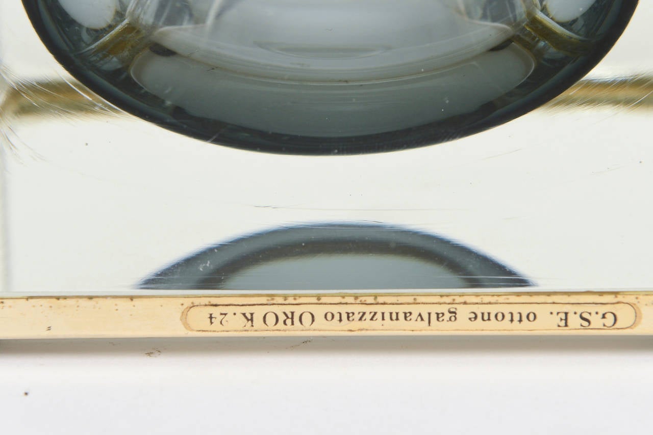 Late 20th Century Italian Murano Mandruzzato Sommerso 24-Carat Gold-Plated Glass Hinged Box