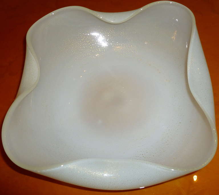 Special Italian Seguso Murano  Glass Folded Bowl/Centerpiece 3