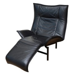 Chaise longue en cuir italienne Vico Magistretti by Cassina