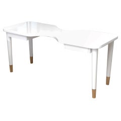 Paul Frankl Cork, Wood and Chrome Cinched Desk/ Vanity/SALE
