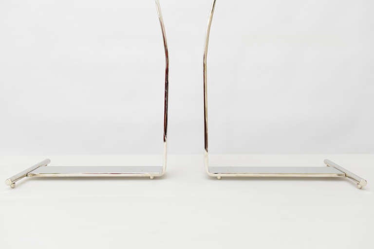 Pair of Pace Chrome and Glass Side/Drink Tables 2