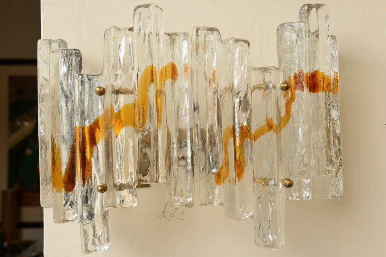 Modern Pair of Venini Murano Glass Mazzega Sculptural 