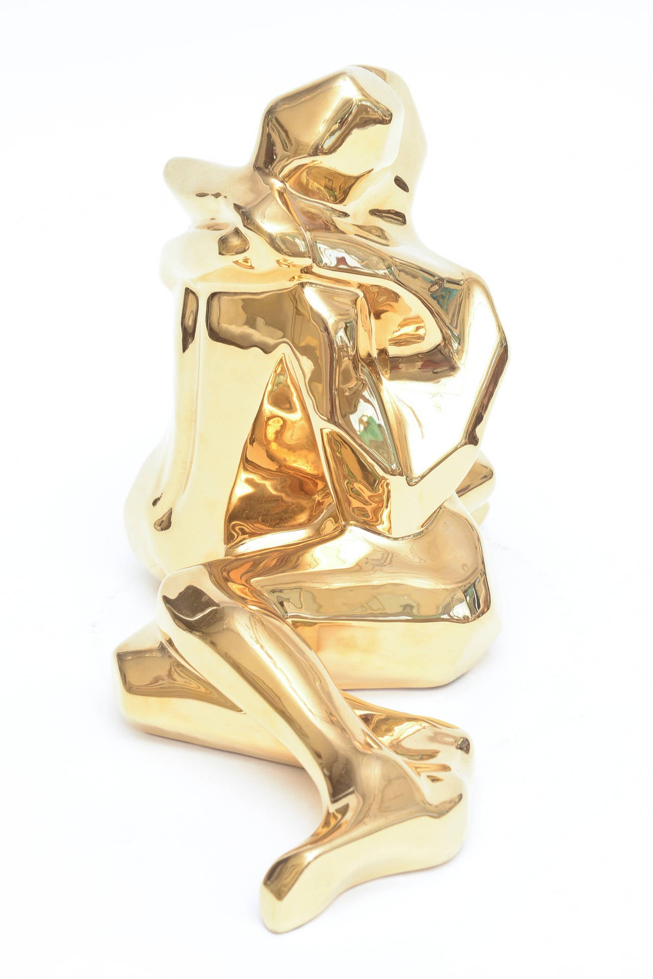 Late 20th Century Gold Plated Cubist 