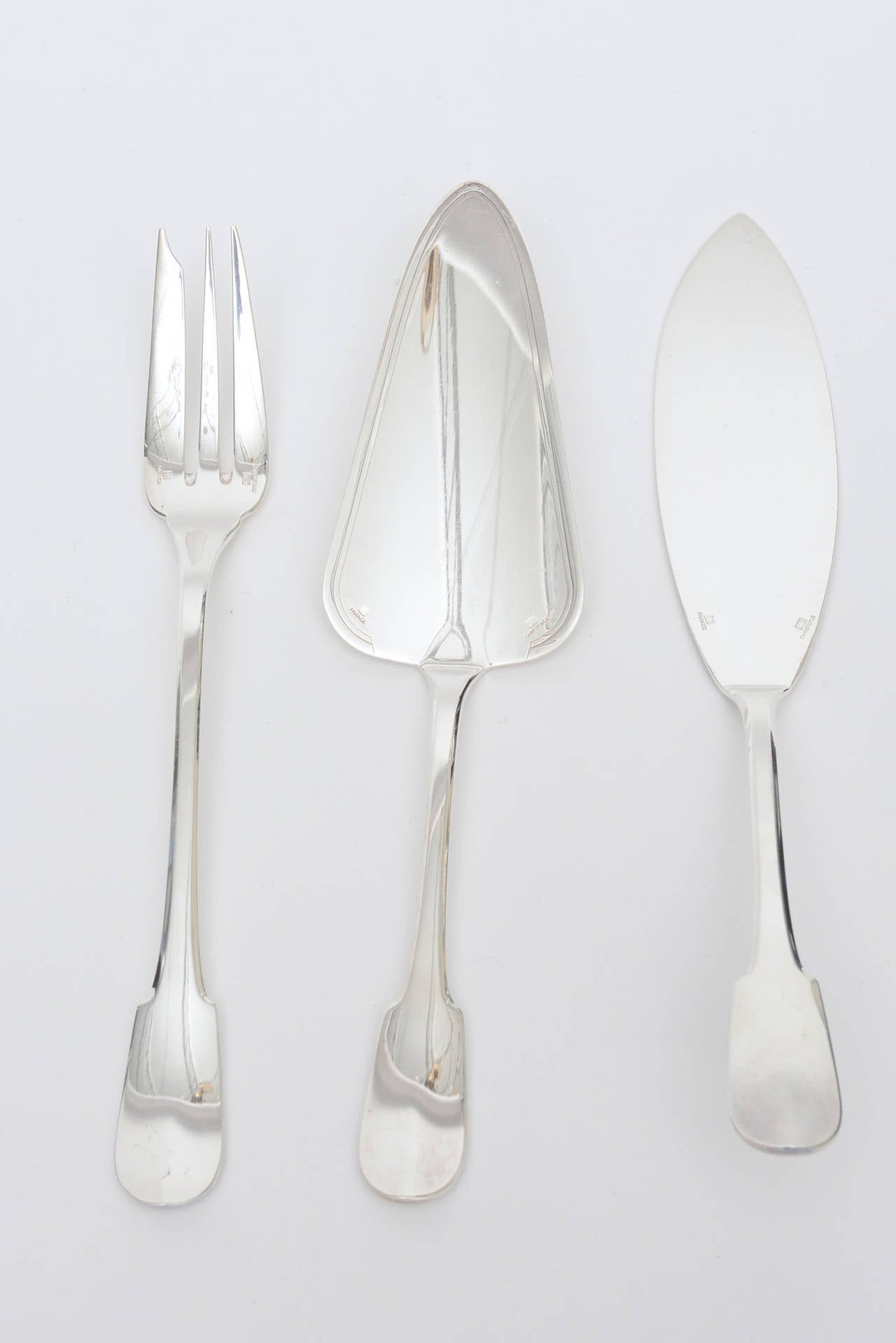 This set of ten wonderful vintage silver plate serving pieces from Christofle are the 