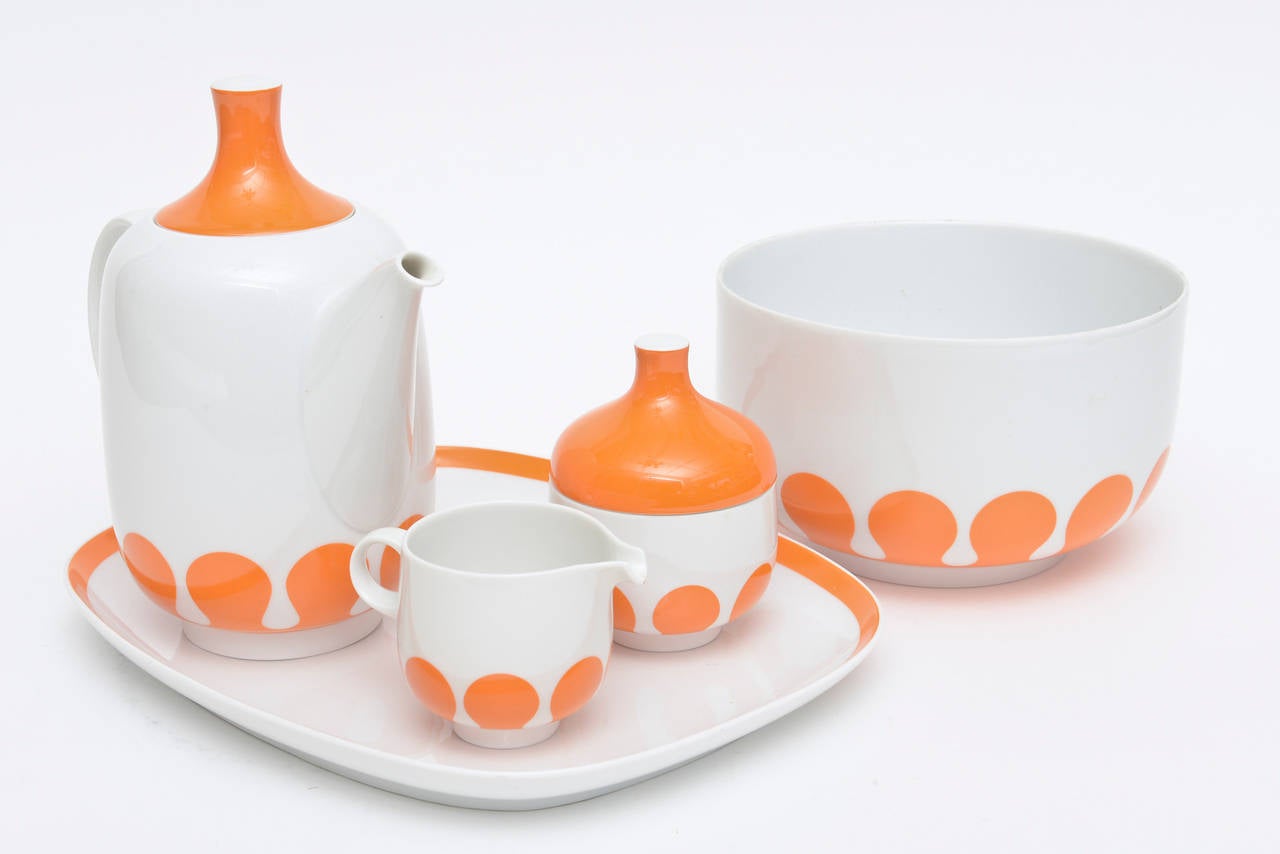 Modern Early Rosenthal China Five-Piece Serving Set