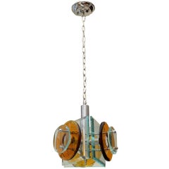 Stunning Italian Glass Pendant Chandelier 11