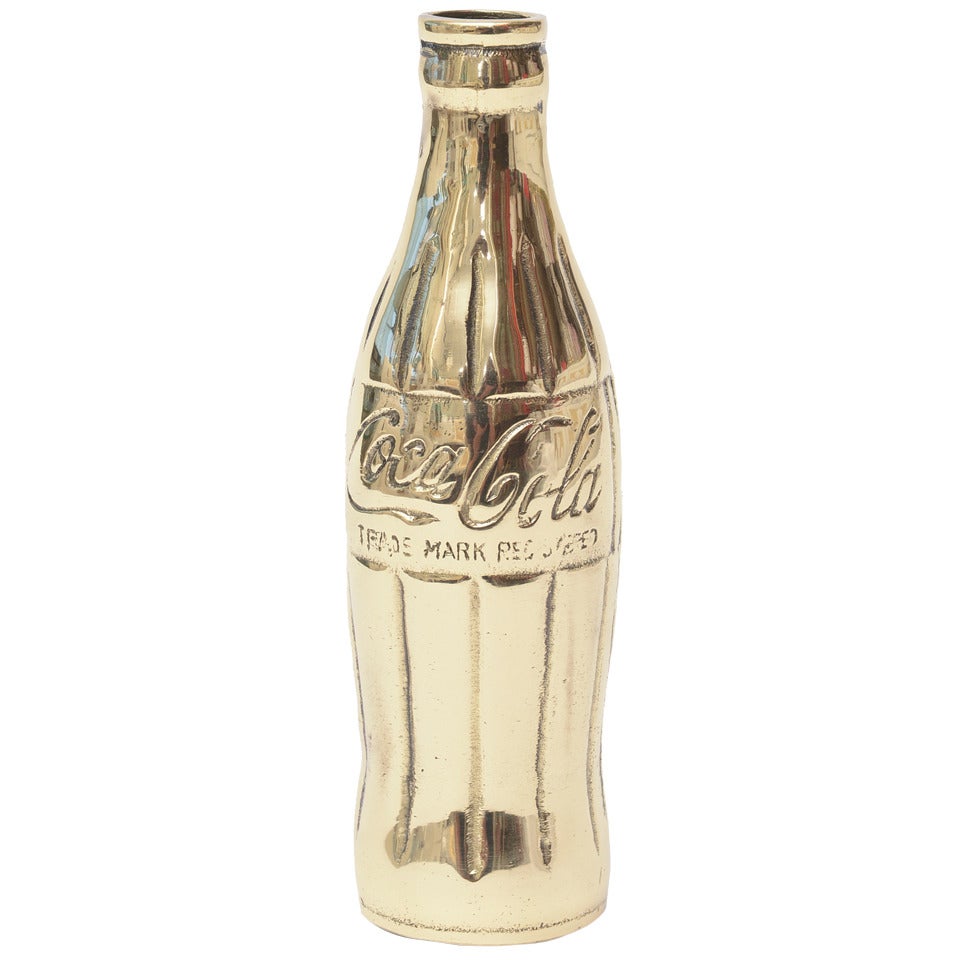 Iconic Pop Art Sculptural Polished Brass Coke Bottle / SATURDAY SALE