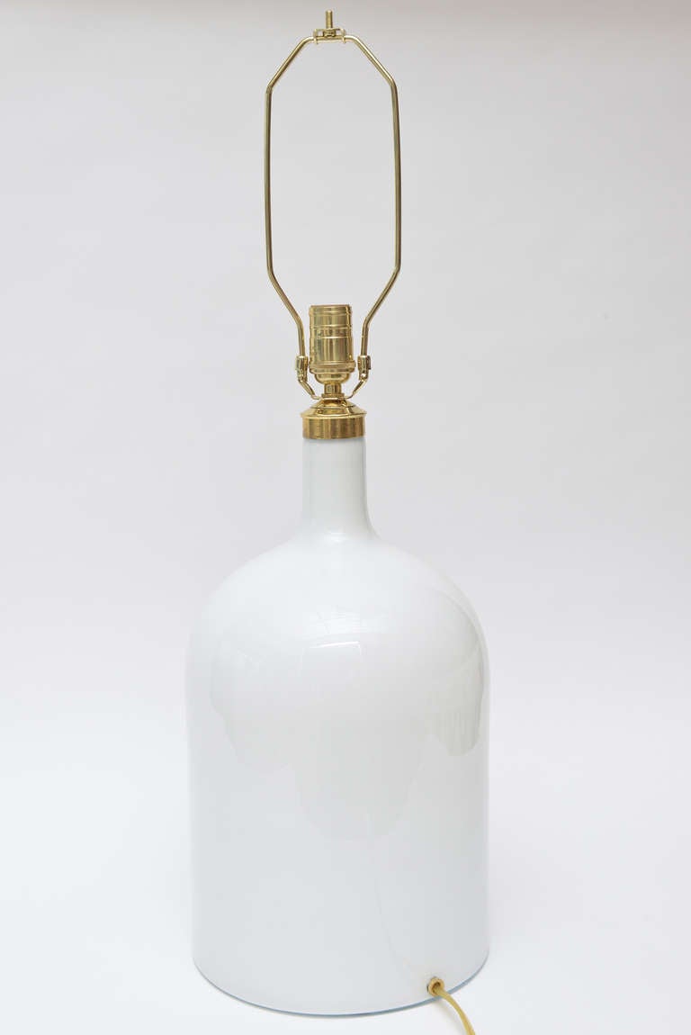 Mid-20th Century Large Holmegaard White and Amethyst Sculptural Glass Lamp / SATURDAY SALE