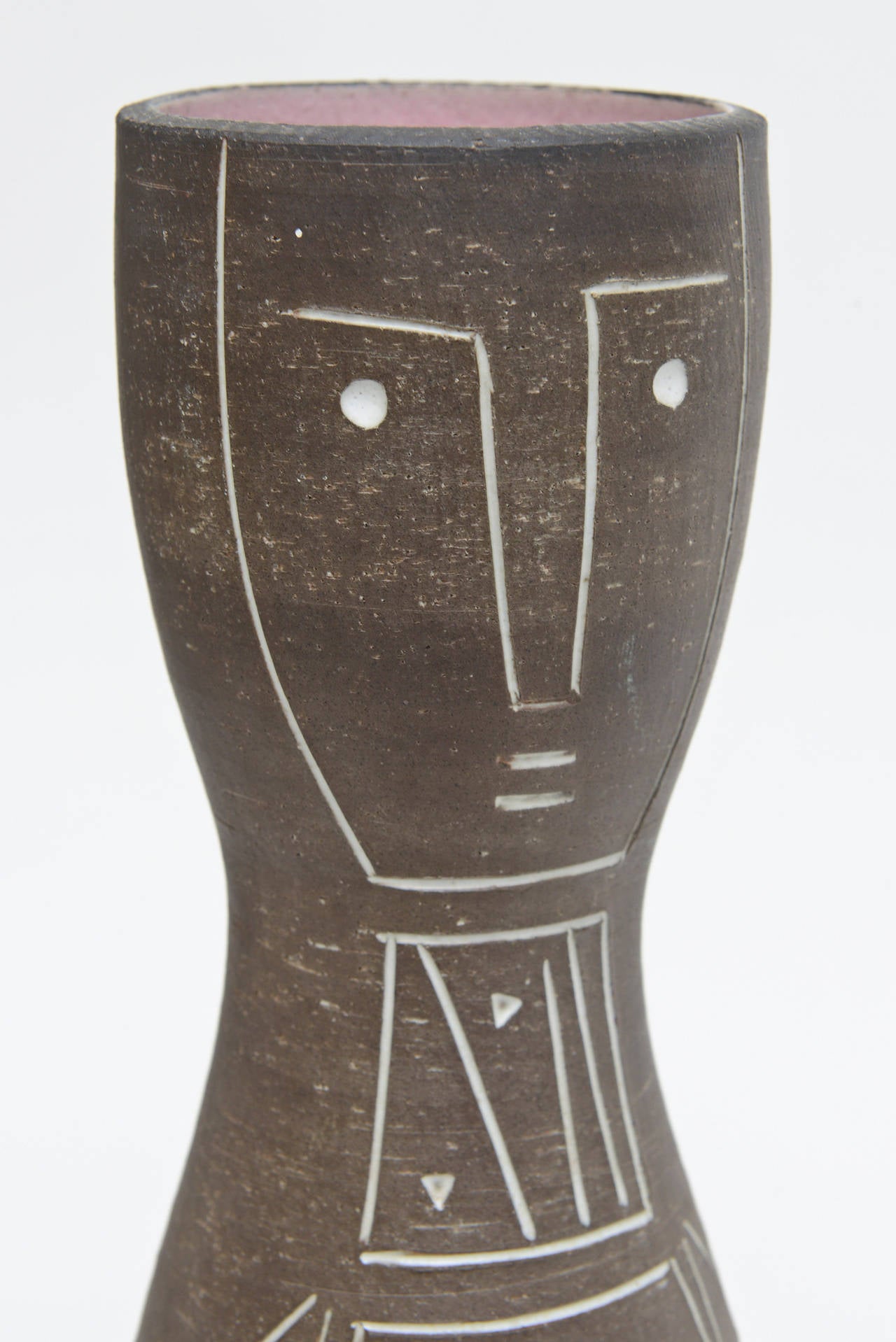 French Miro Inspired Mid-Century Ceramic Vase or Vessel Sculpture In Excellent Condition In North Miami, FL