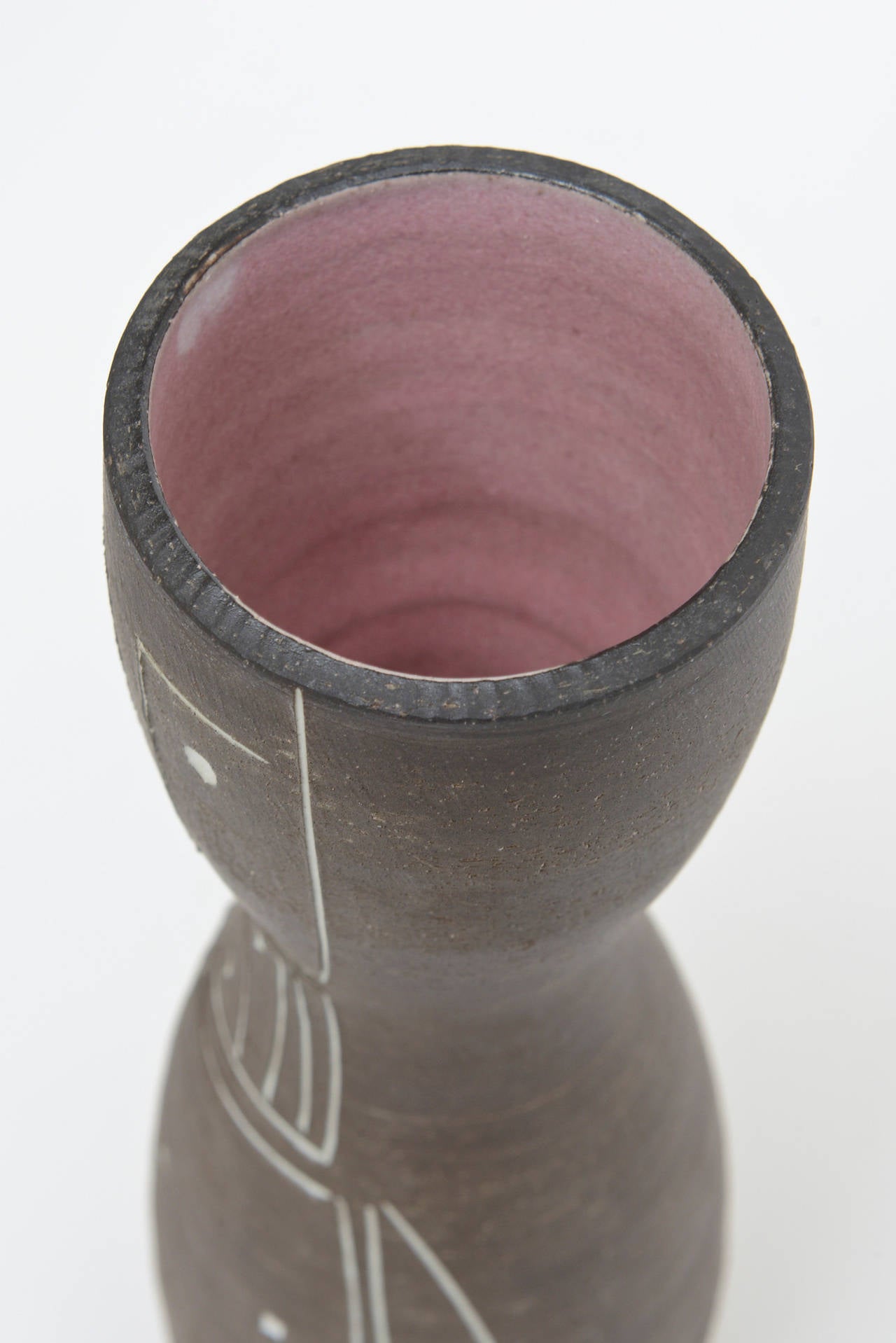 Mid-20th Century French Miro Inspired Mid-Century Ceramic Vase or Vessel Sculpture
