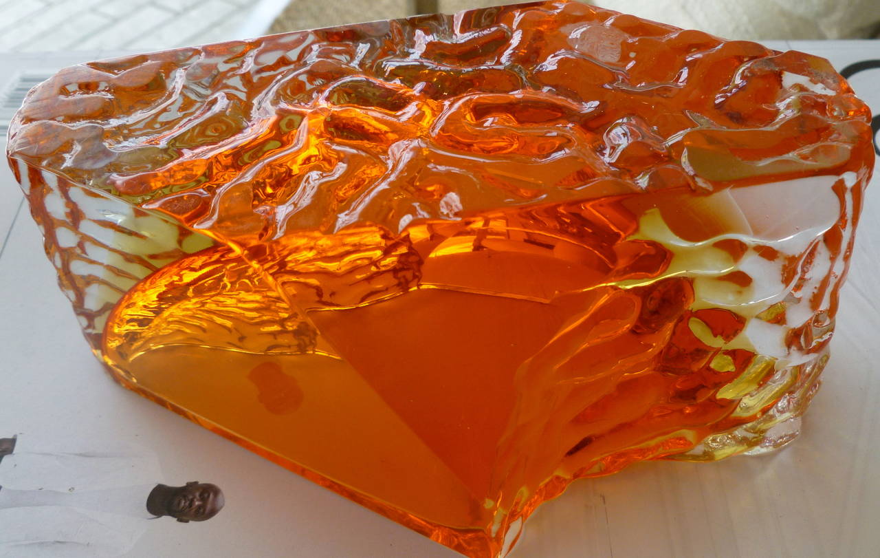 Rare and Beautiful Italian Murano Campanella Sommerso Asymmetrical Glass Bowl 3