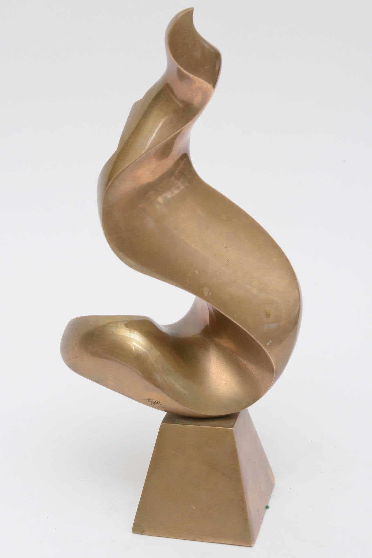 Sculpture abstraite vintage Antonio Grediaga Kieff en bronze Bon état - En vente à North Miami, FL