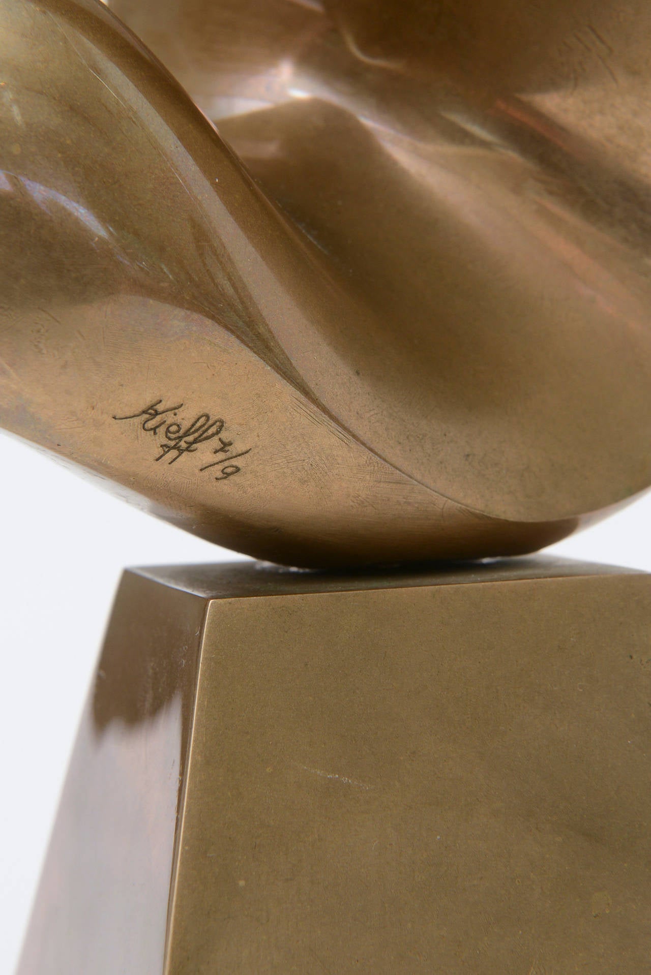 Sculpture abstraite vintage Antonio Grediaga Kieff en bronze en vente 2