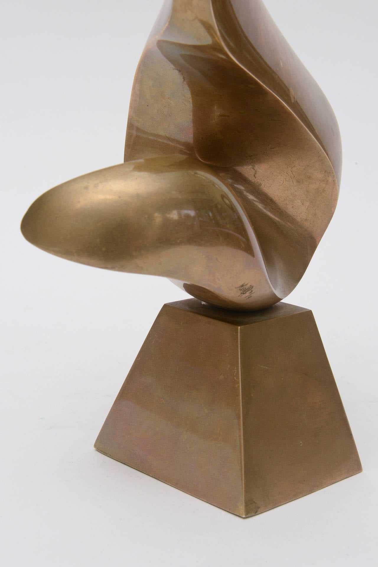 Antonio Grediaga Kieff Bronze Abstract Sculpture Vintage In Good Condition For Sale In North Miami, FL