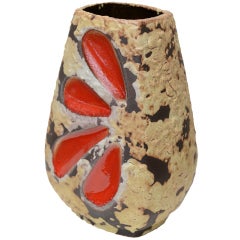 Unusual Unmarked German Molten Glazed Ceramic Vase/Vessel