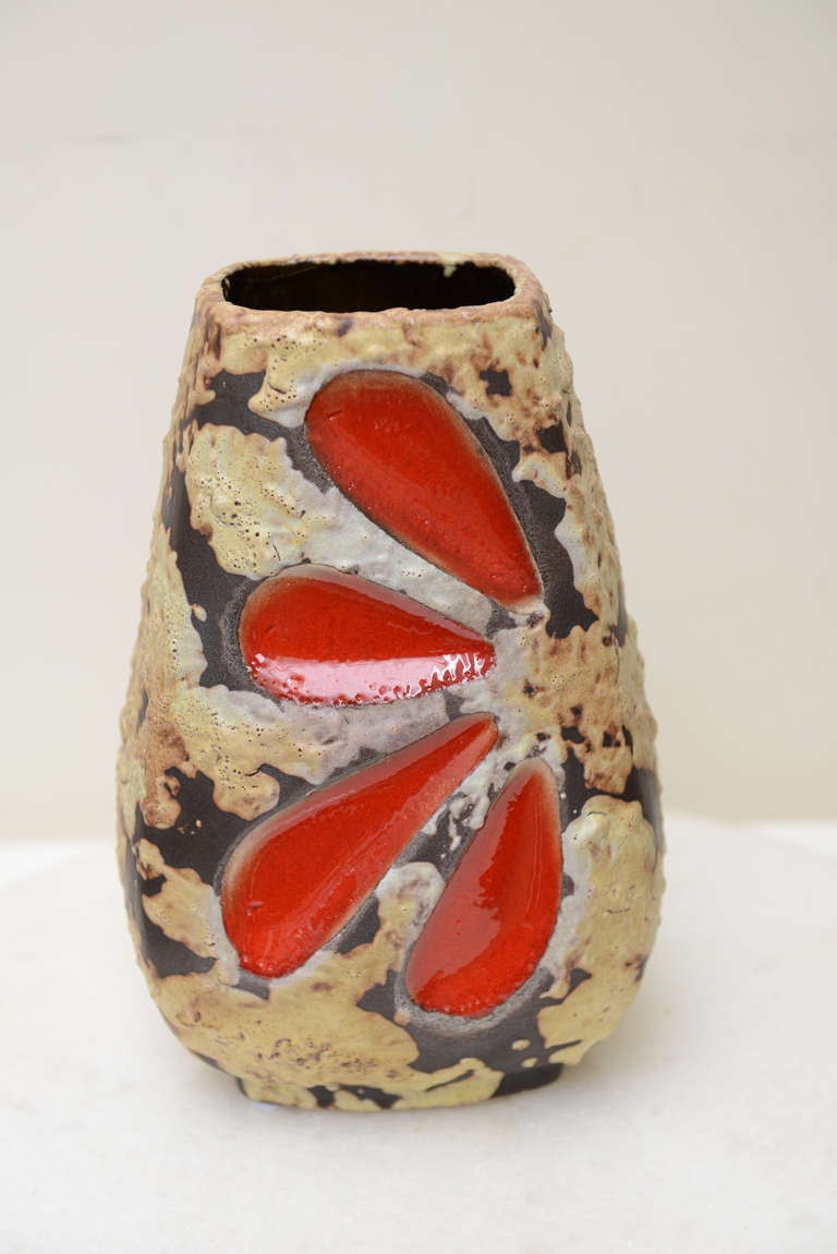 Unusual Unmarked German Molten Glazed Ceramic Vase/Vessel