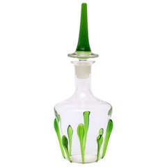 Italian Murano Glass Teardrop Abstract Decanter with Exaggerated Stopper 9