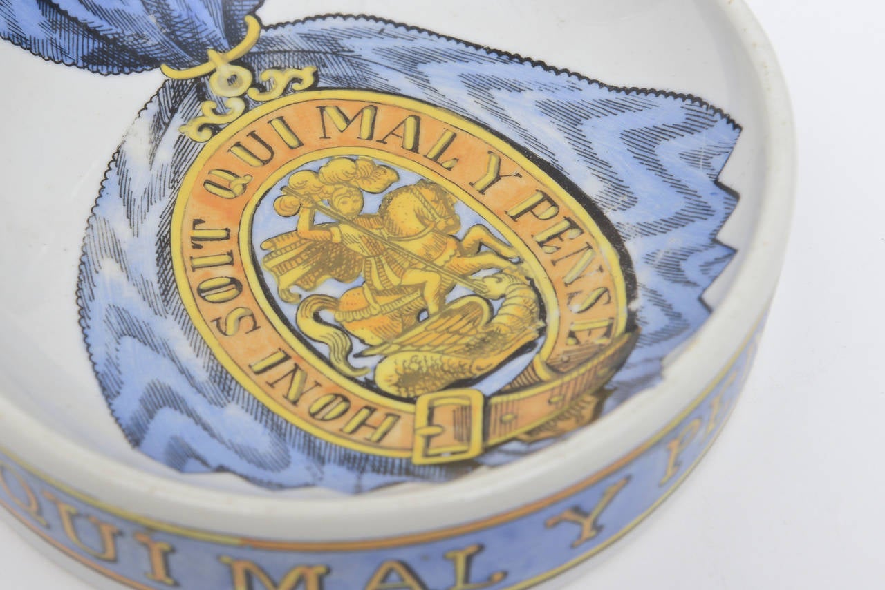 Italian Fornasetti Hallmarked Gilded Porcelain Buckle Bowl Vintage