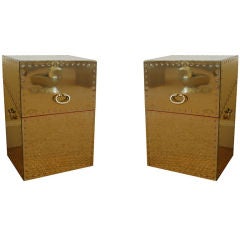 Pair of High Polished Brass Chests by Sarreid