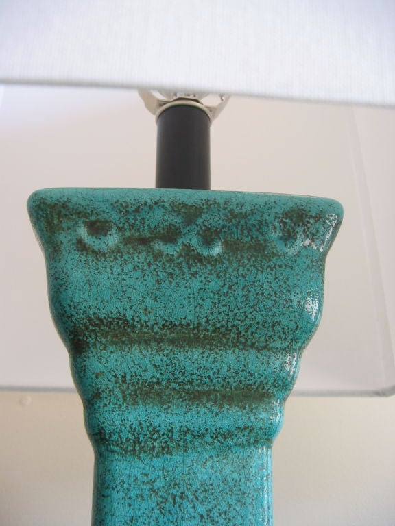 James Mont Style Turquoise Ceramic Lamps 3